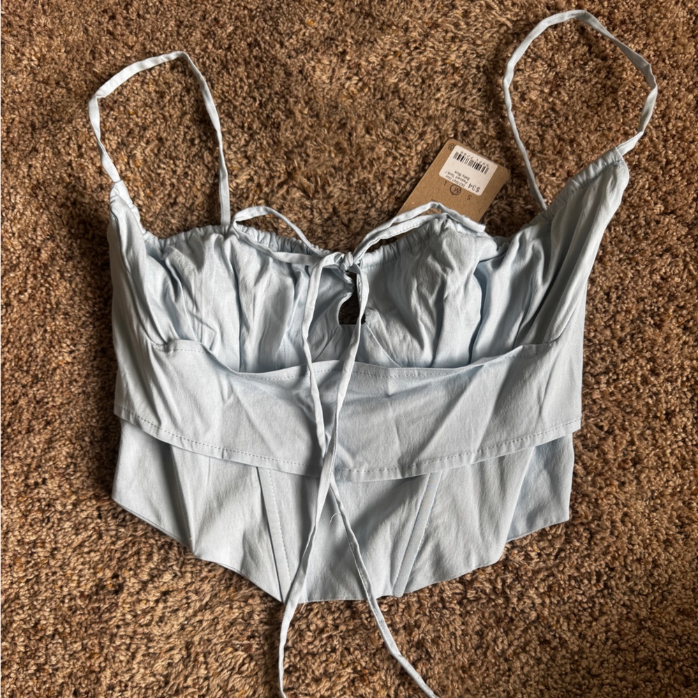 Pitaya Sky Blue Strappy Crop Top